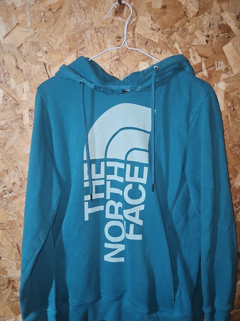 The North Face Teal Hoodie with White Logo